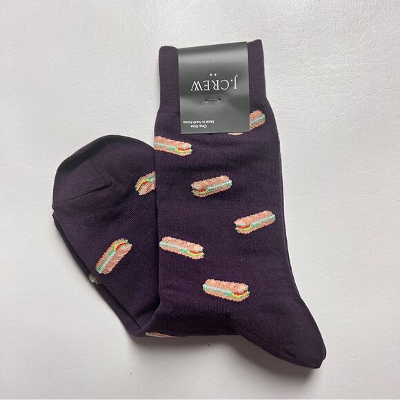 J.Crew Men's sandwich Print  Graphic Design Trouser Socks Onesize NWT - Picture 10 of 12